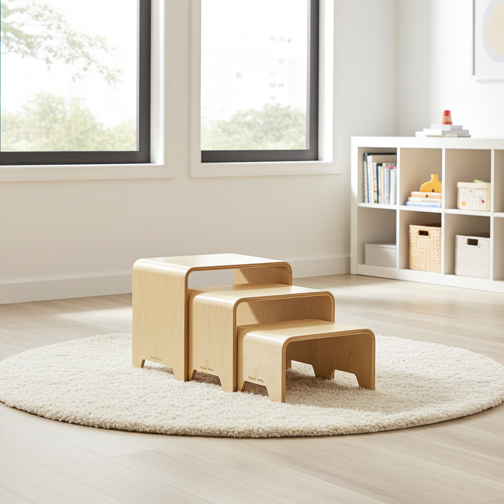 stools with three sizes can be stacked to save space and used as table and stool set, step stool, book shelf, bedside table and racks