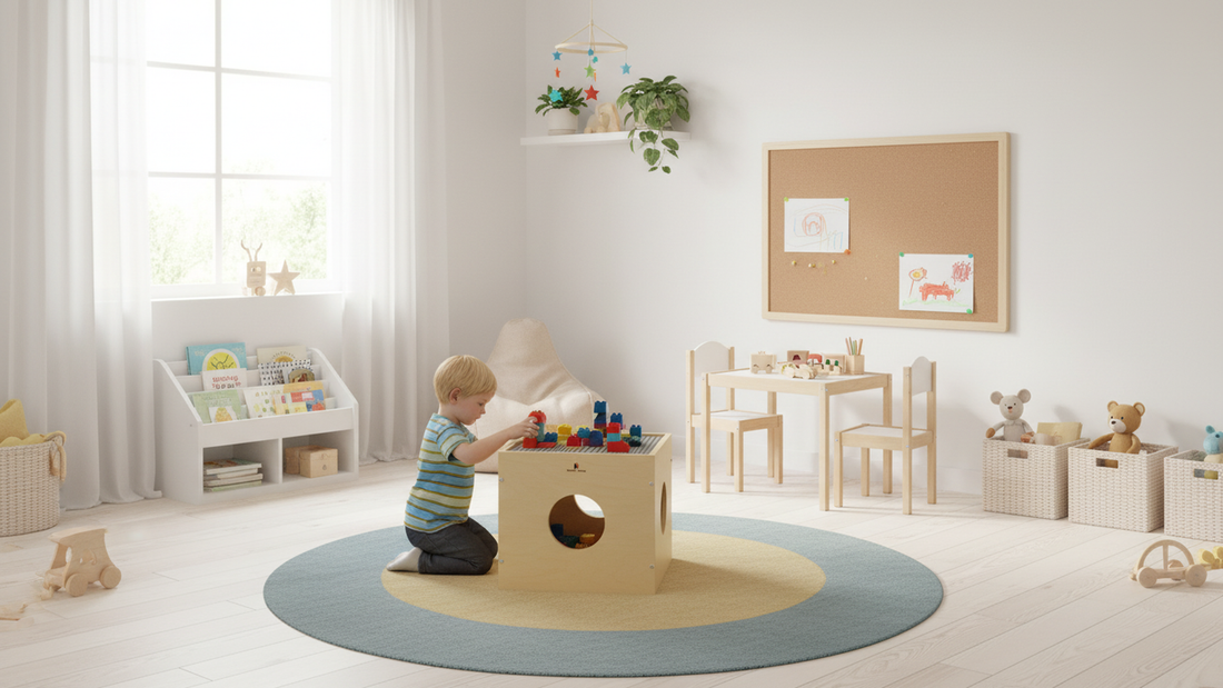 Montessori Play Cube for Toddlers | 5-in-1 Activity Table & Storage
