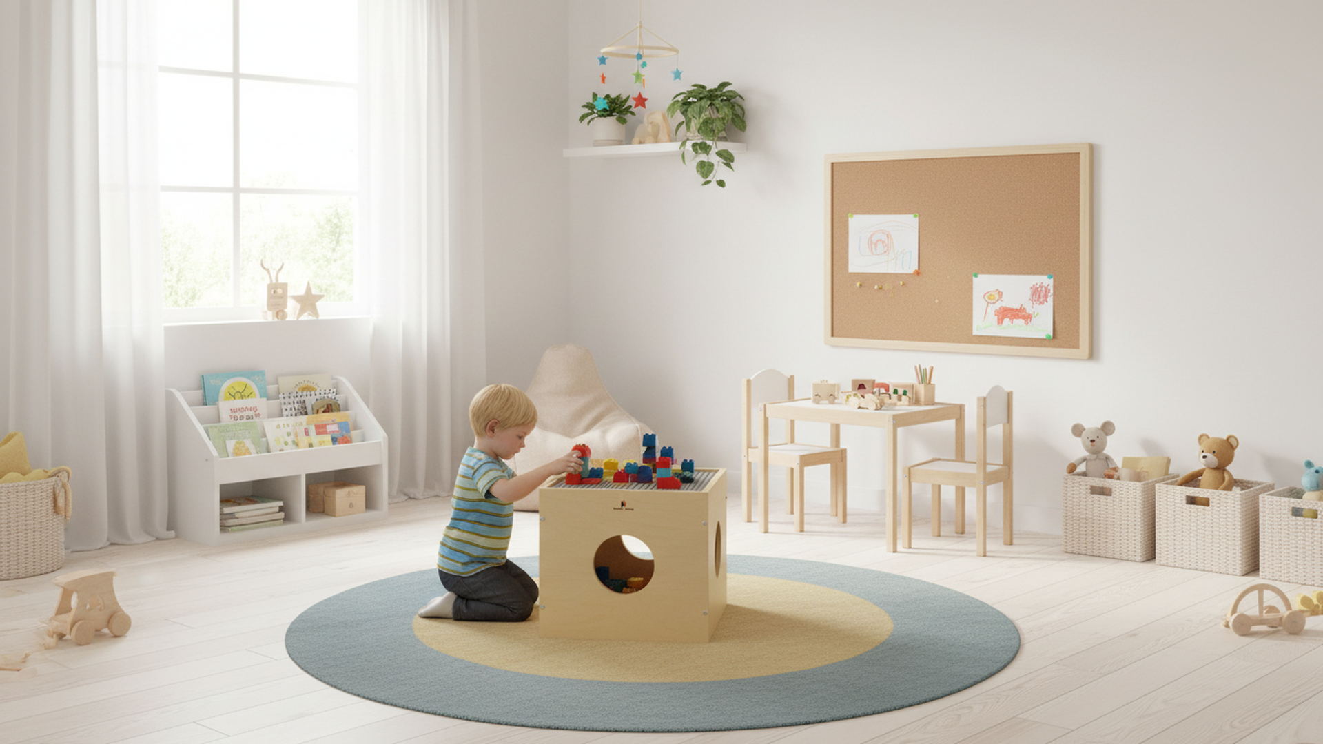 Montessori Play Cube for Toddlers | 5-in-1 Activity Table & Storage
