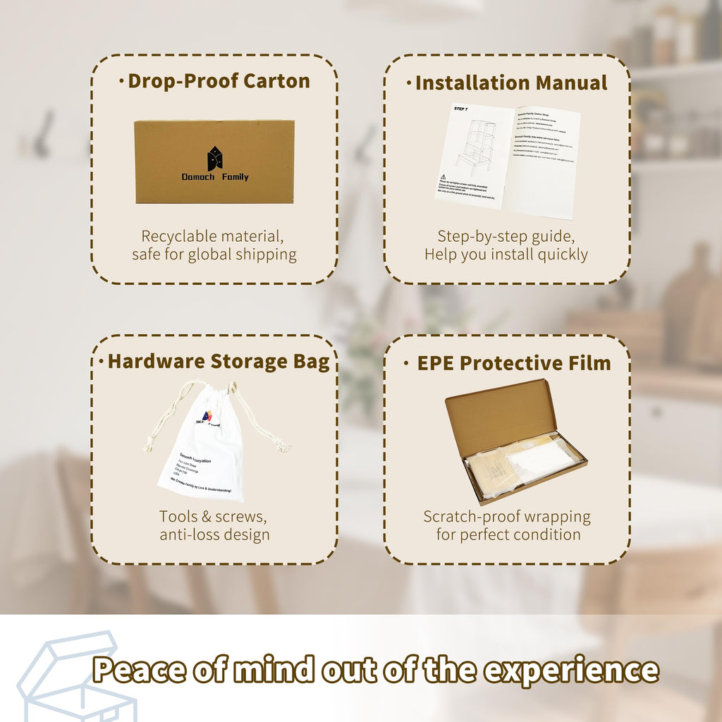 Damoch Family® Premium Solid MOORE Toddler Kitchen Step Stool - A-Shaped Safety Design | CPSC/REACH/CPC Certified | Kids Counter Standing Tower for Cooking, Washing Hands & Brushing Teeth - Damoch Family