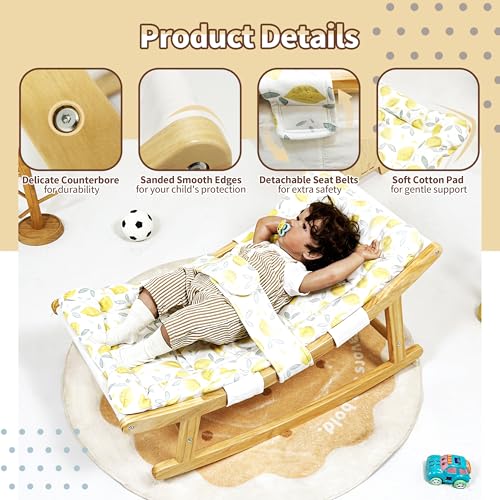 Damoch Family® Baby Relax Helper - Gentle Rocker & Recliner for Infants to Toddlers (3 Months to 3 Years), Soothing Baby Lounger with 100lbs Weight Limit, Relaxing Non-Electric Bouncer for Calm Naps - Damoch Family