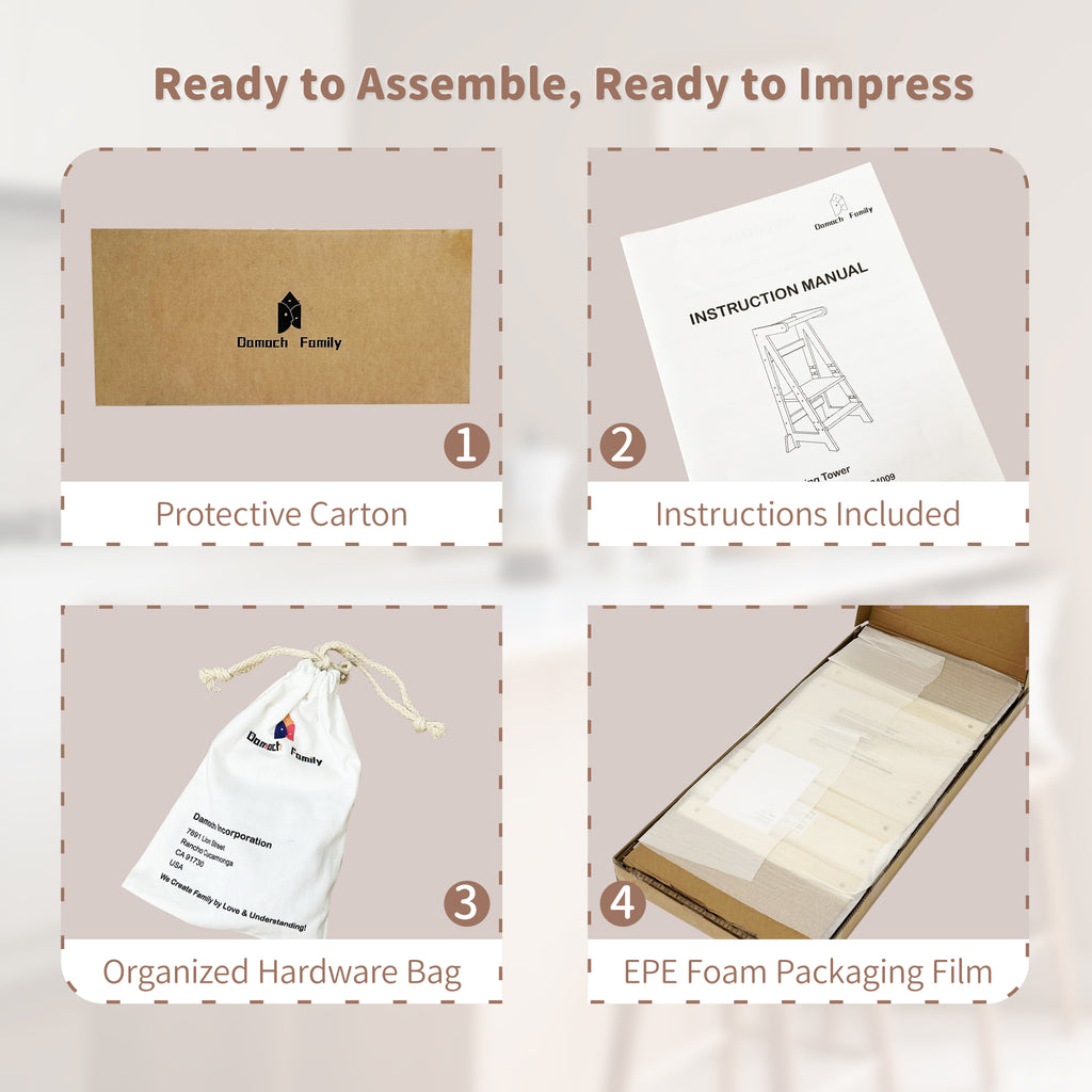 Montessori-style kitchen helper with anti-slip steps