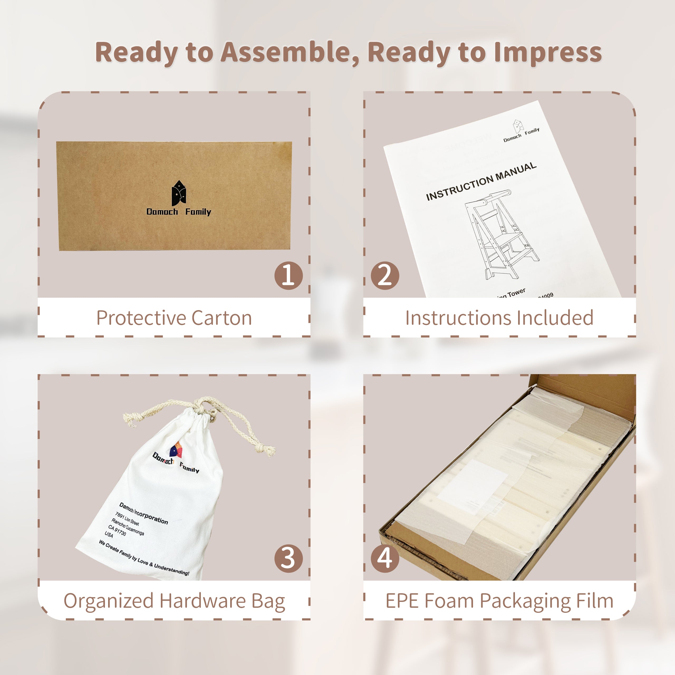 Montessori-style kitchen helper with anti-slip steps