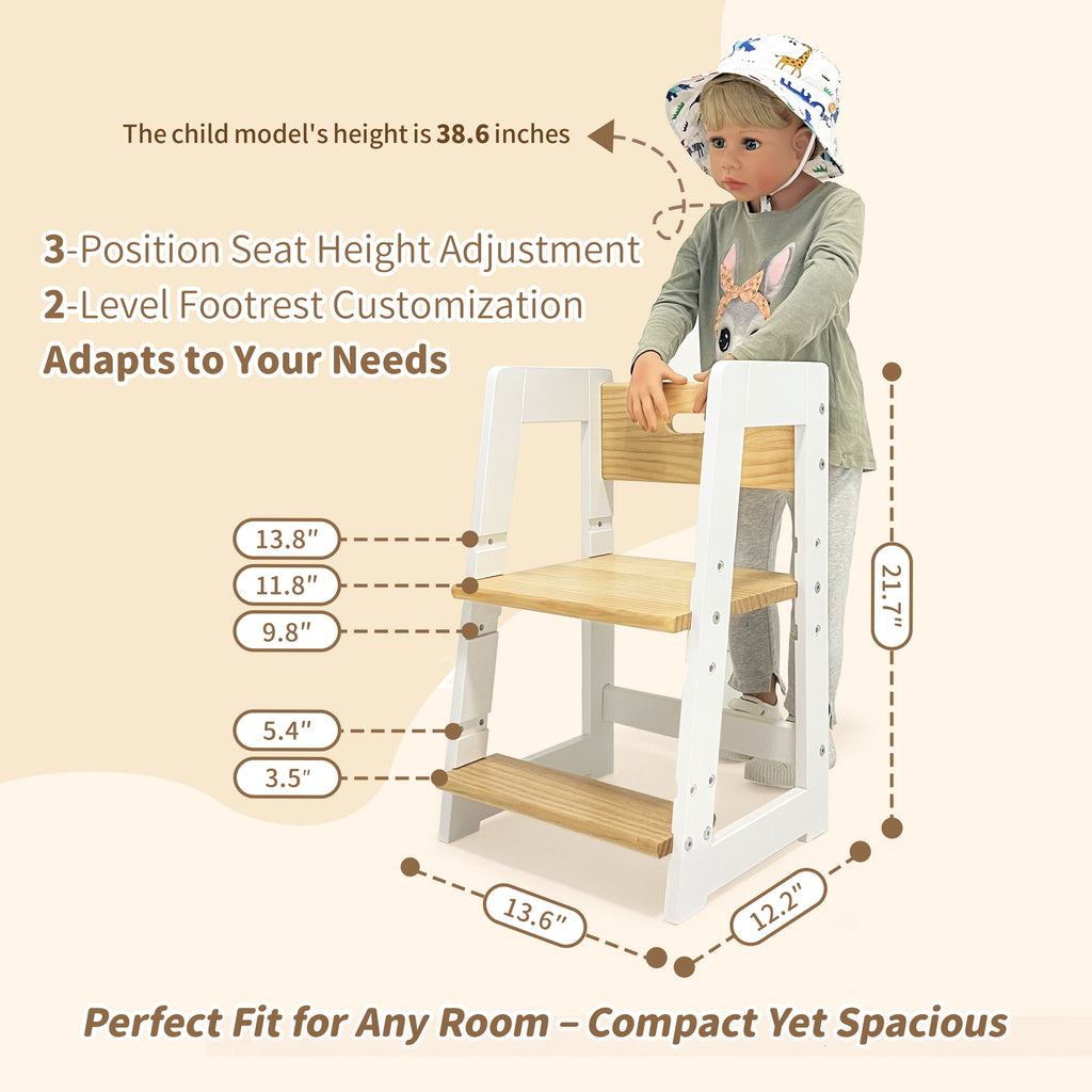 Stable step stool with non-slip base for toddler safety