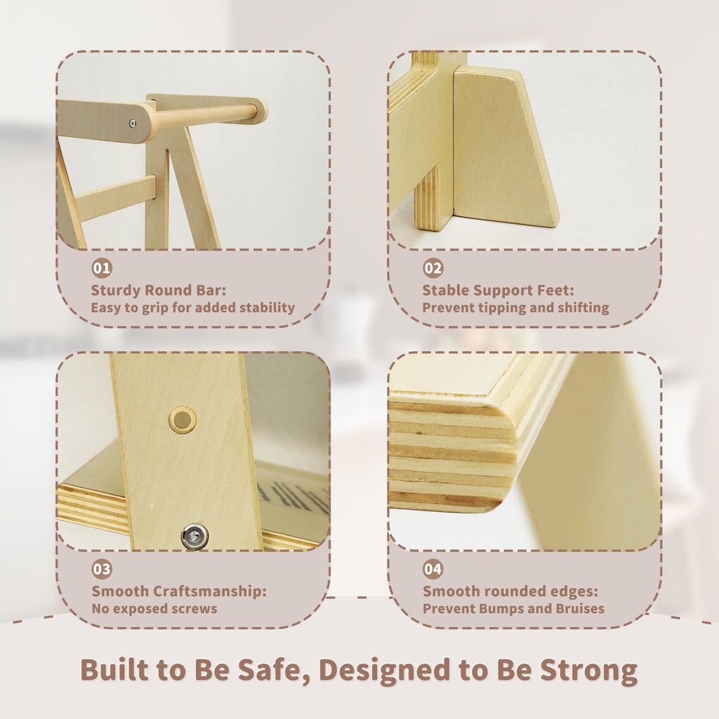 Damoch Family® Premium Kitchen Step Stool for Kids - Toddler Counter Standing Tower Helper Stool | CPSC/REACH/CPC Certified | Non-Toxic Eiffel Tower Design | Height Adjustable For Different Ages - Damoch Family